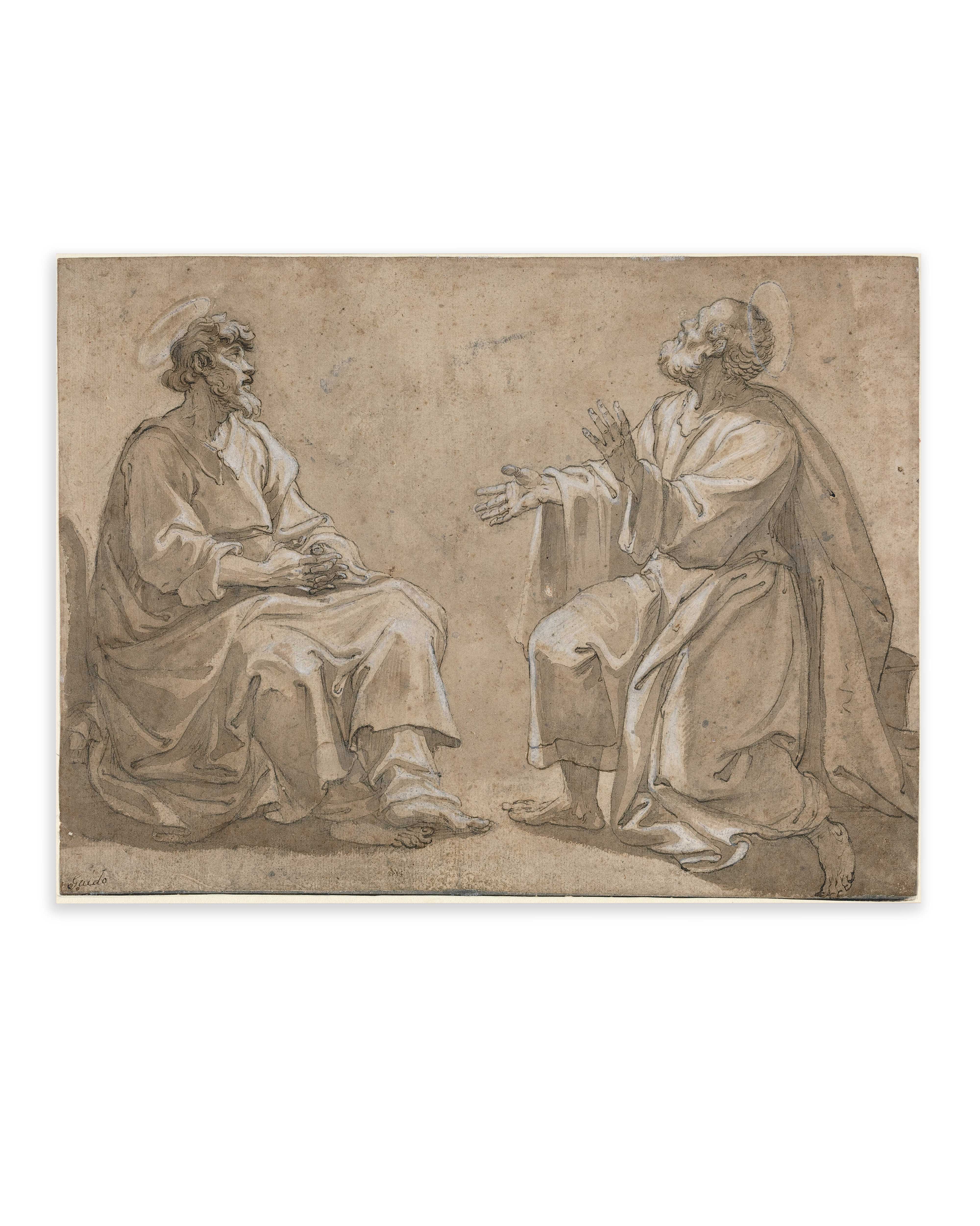 Two Seated Saints (17th Century)