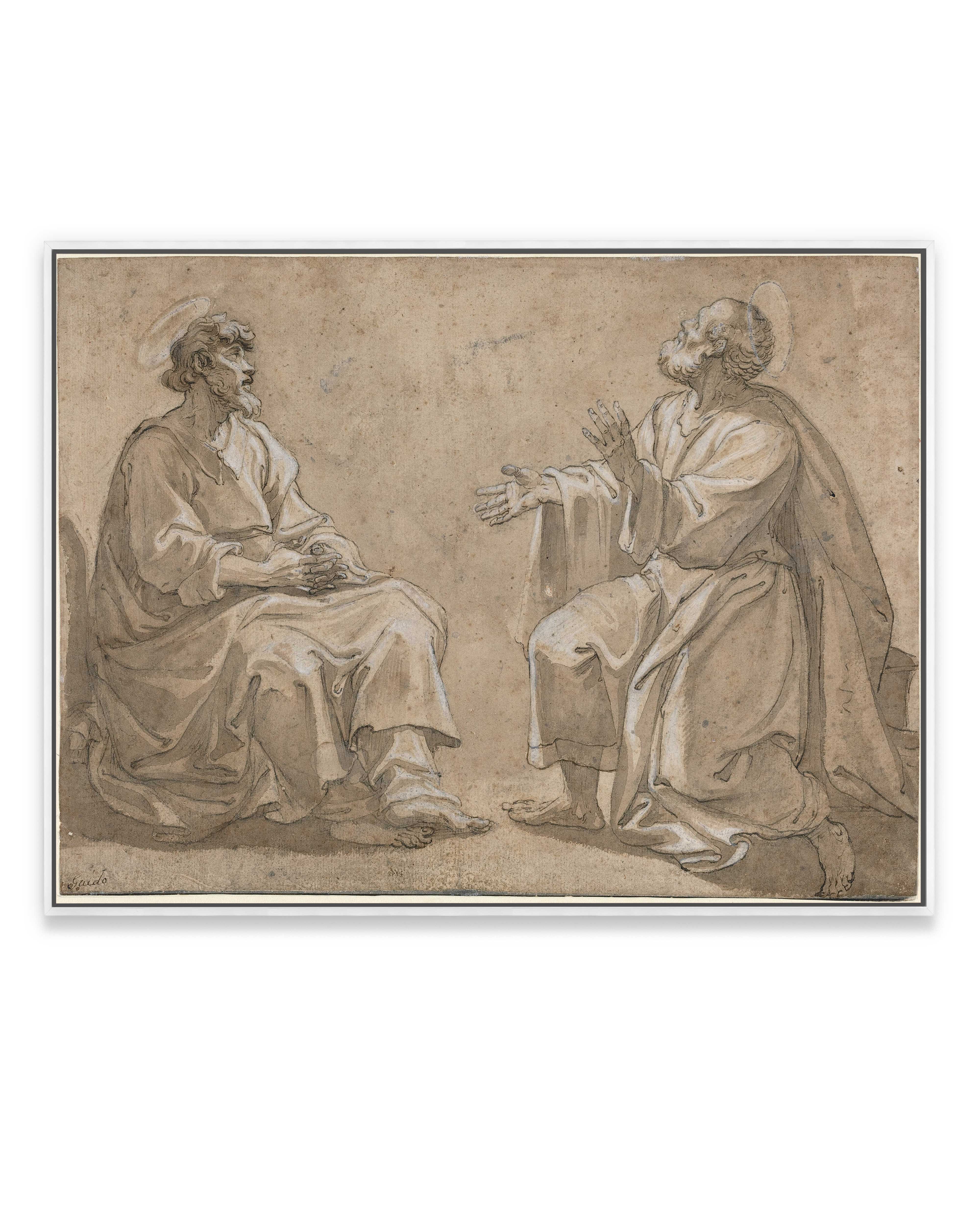 Two Seated Saints (17th Century)